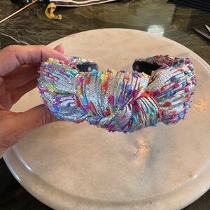 Lele Sadoughi Metallic Knotted Headband